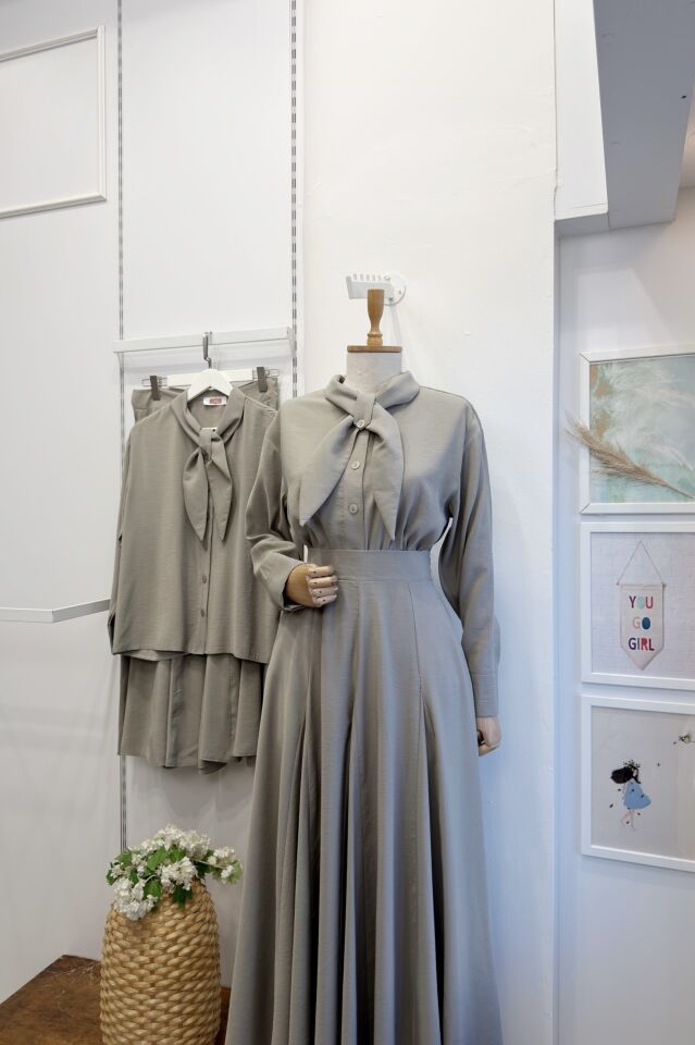 Gri Cheryl Modal Kumaş Takım