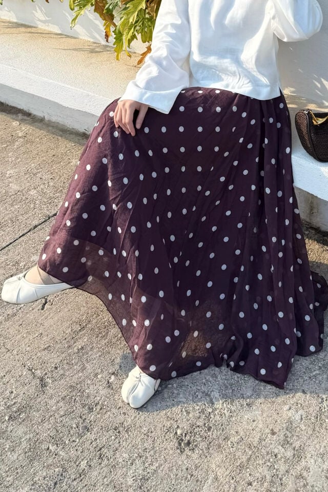 Faya Girls x Mürdüm Terra Puantiye Etek