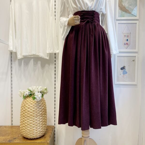 Bordo Yün Efekt Karian Etek