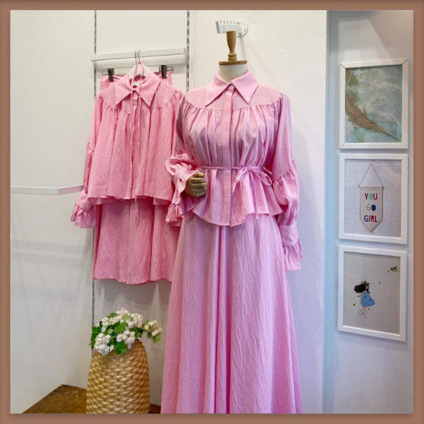 Pembe Kuşak Detaylı Marina Takım