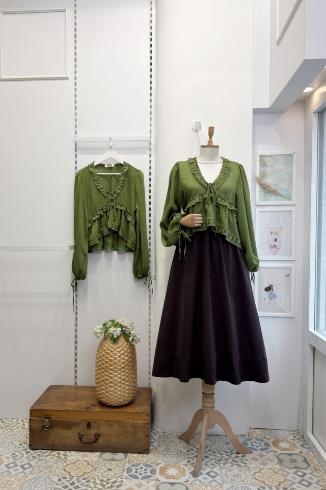 Yeşil Fisto Detaylı Parisien Gömlek