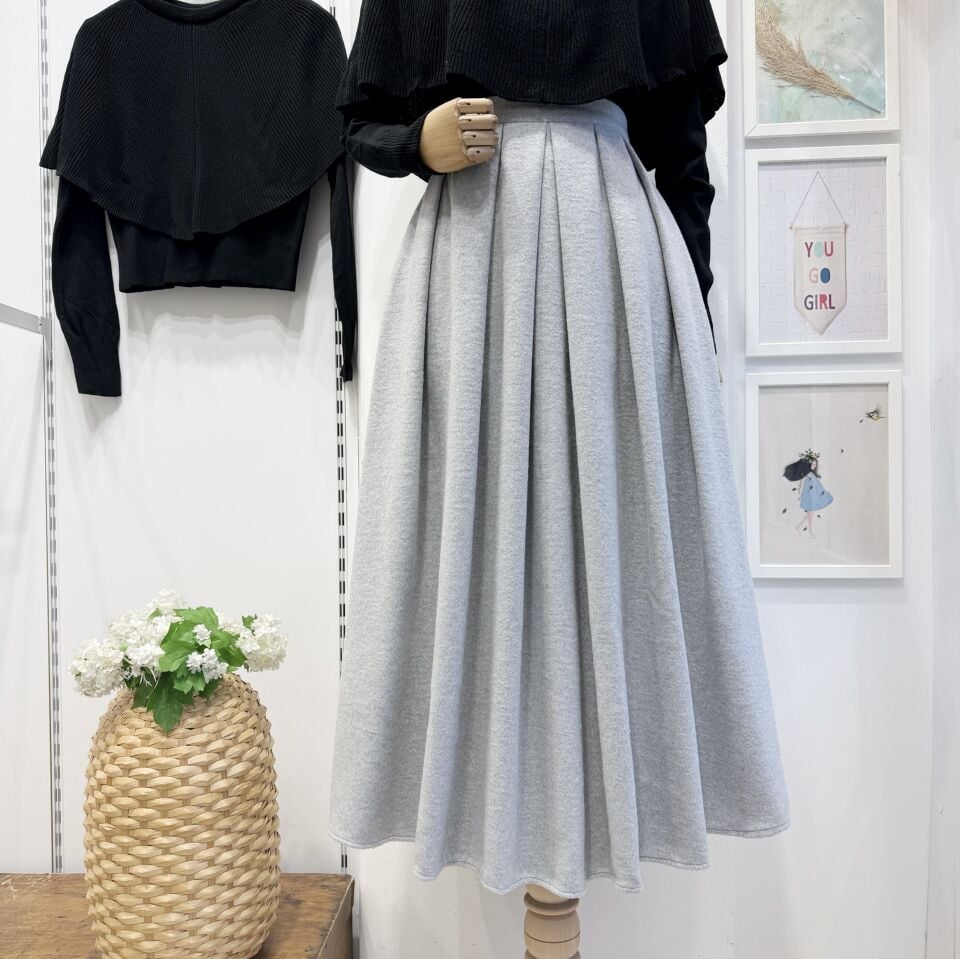 Açık Gri Kaşe Demain Etek