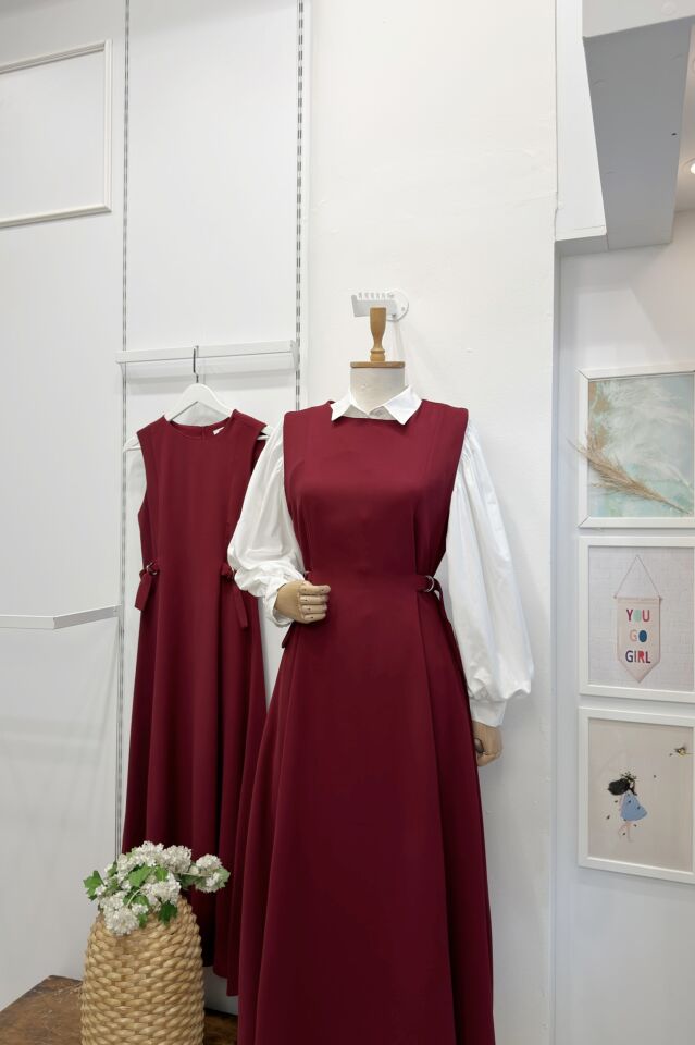 Bordo Bel Detaylı Lisse Jile