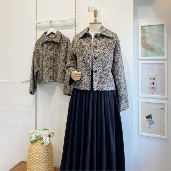 Plumetis Desenli Kaşe Ceket