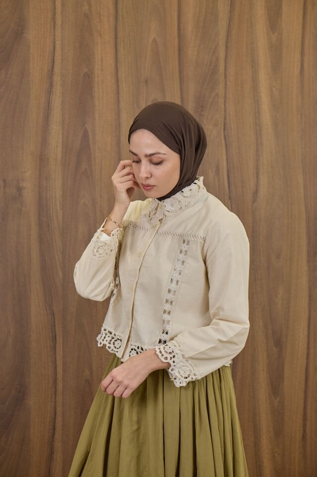 Krem Clair de Coton Gömlek