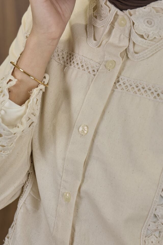 Krem Clair de Coton Gömlek