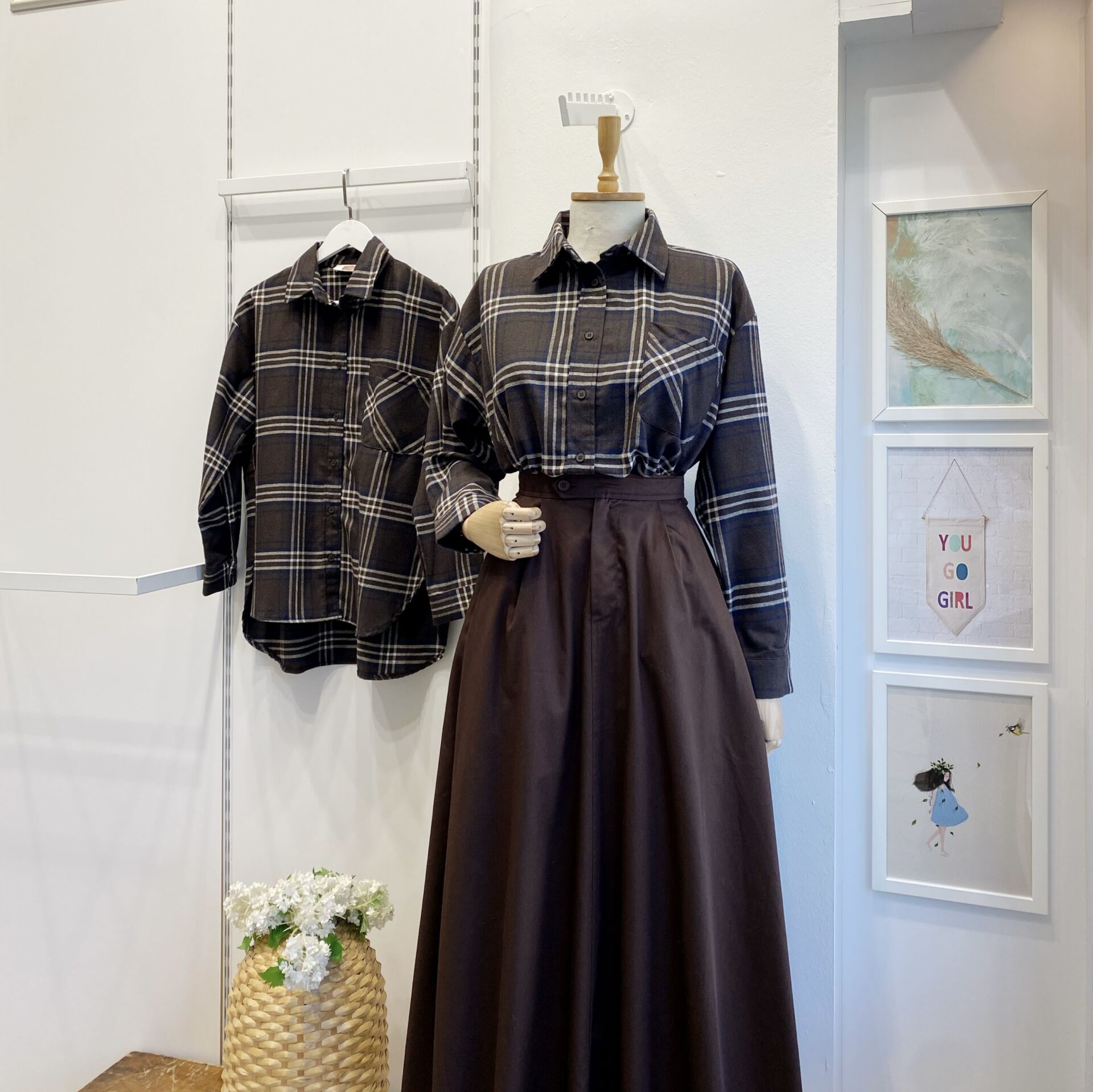 Lacivert Ekoseli Yün Gömlek