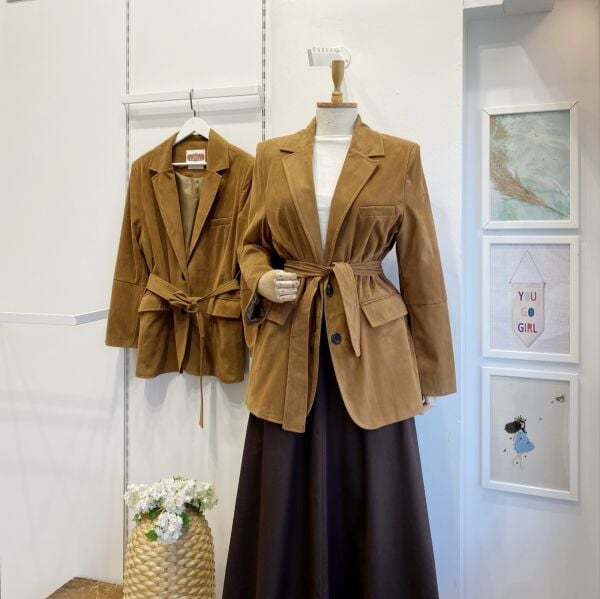 Camel Venüs Süet Ceket