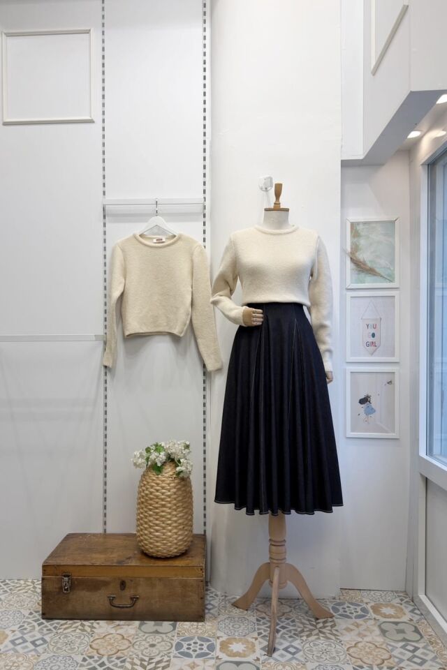 Lacivert Likralı Kot Kumaş Langley Etek