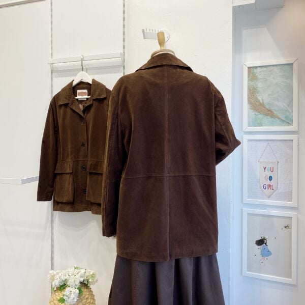 Kahverengi Cep Detaylı Marsian Süet Ceket