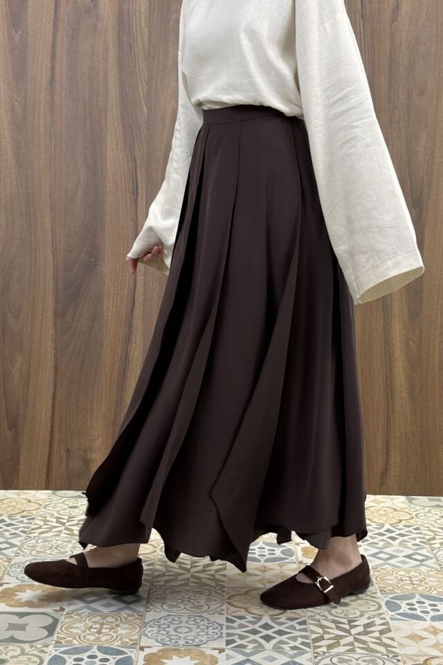 Kahverengi Parçalı Vesperia Etek