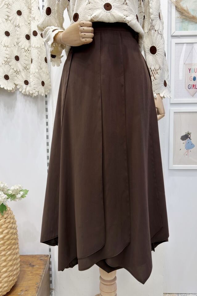 Kahverengi Parçalı Vesperia Etek