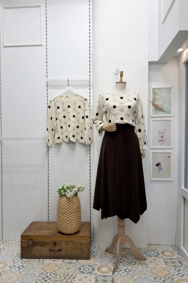 Kahverengi Parçalı Vesperia Etek