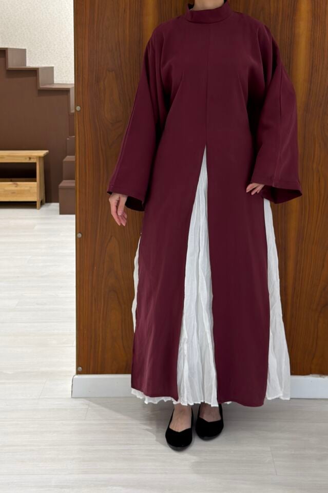 Bordo Parçalı Aroha Tunik