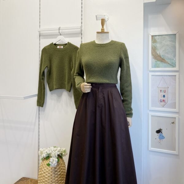 Yeşil  Peluş Kazak