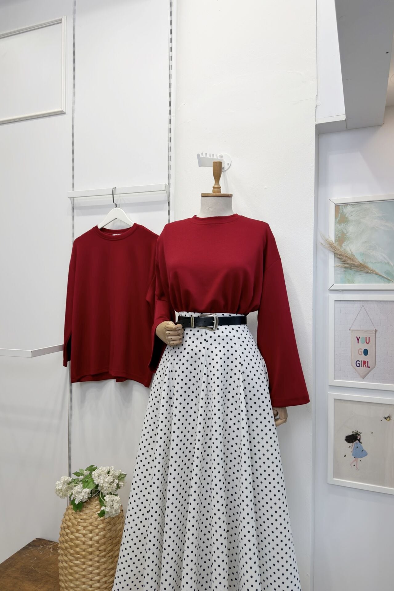 Kırmızı Osyho Kumaş Bluz