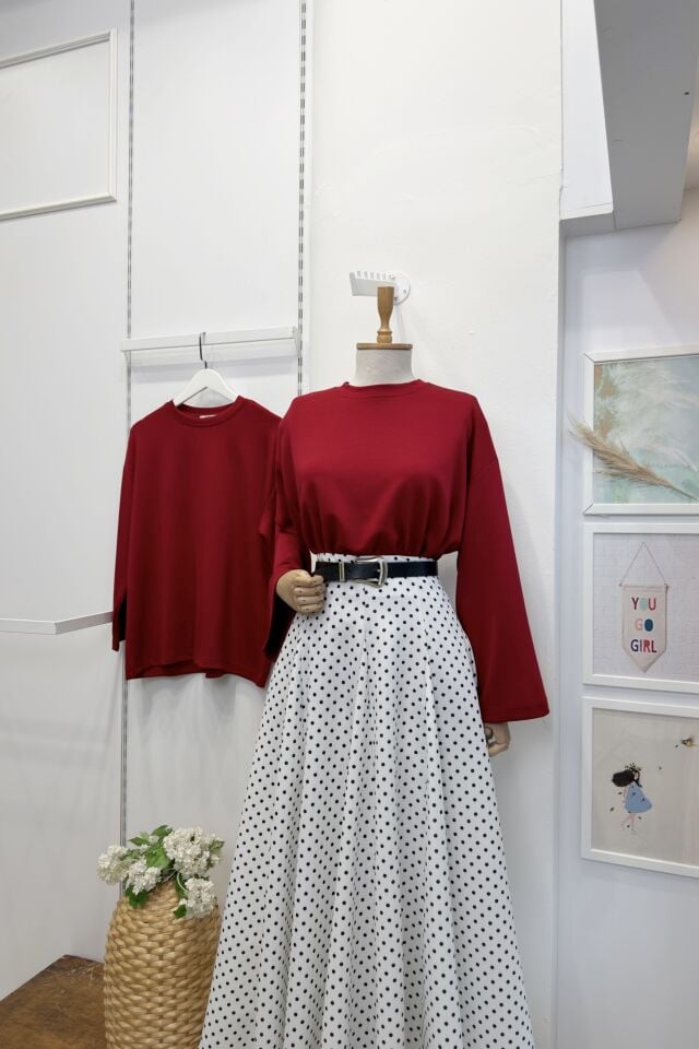 Kırmızı Osyho Kumaş Bluz