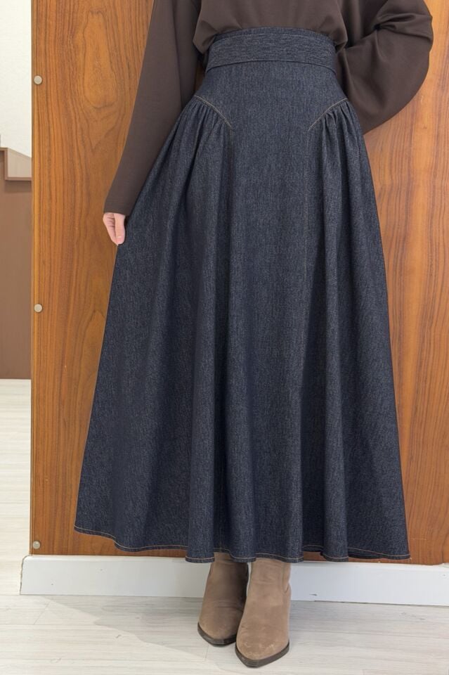 Lacivert Prenses Model Kot Etek