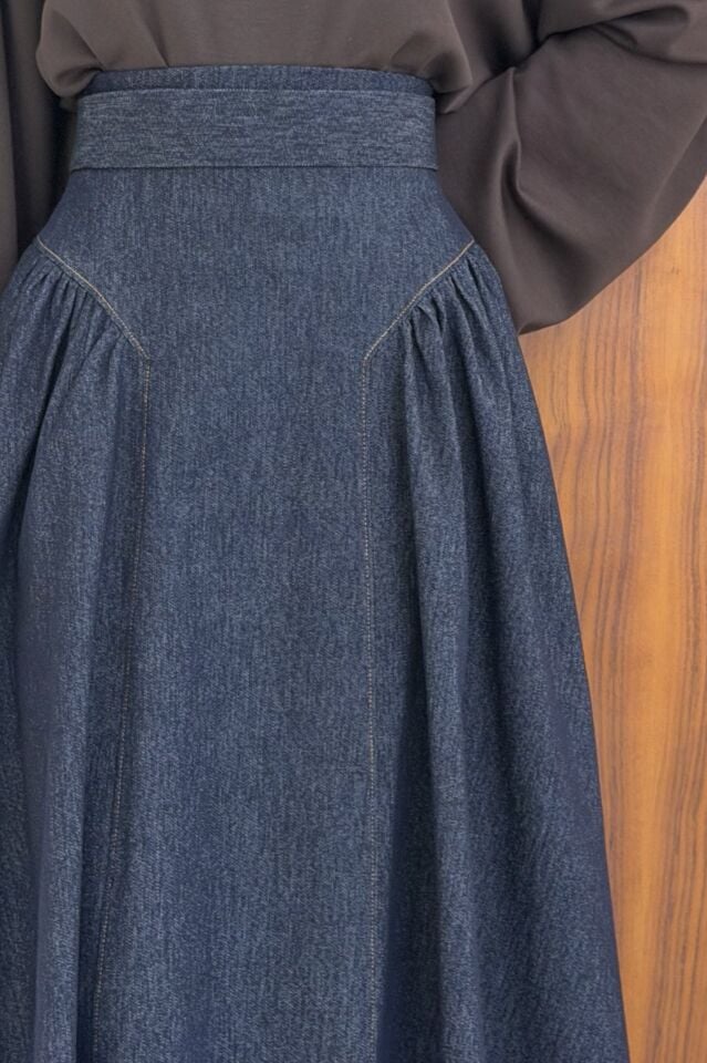 Lacivert Prenses Model Kot Etek