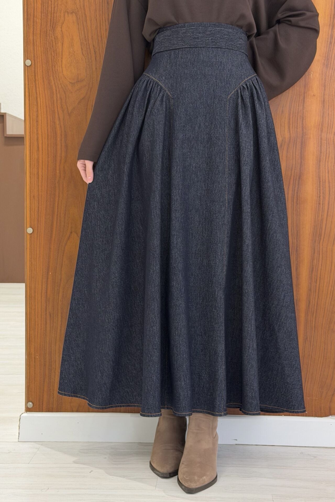 Lacivert Prenses Model Kot Etek