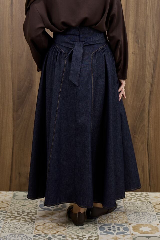 Lacivert Prenses Model Kot Etek