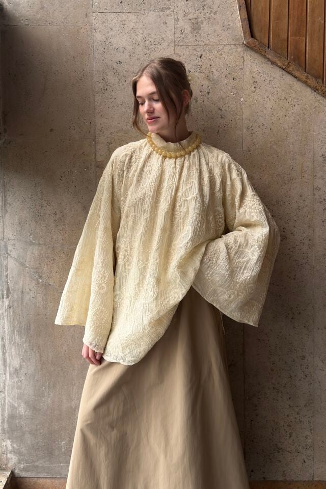 Krem Dreams Güpür Velissa Bluz
