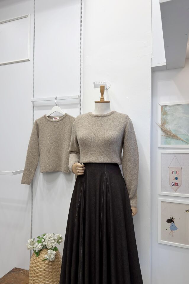 Vizon Sim İpli Triko Kazak