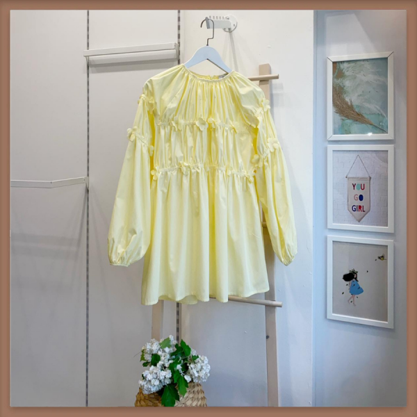 Sarı Papatyalı Poplin Tunik