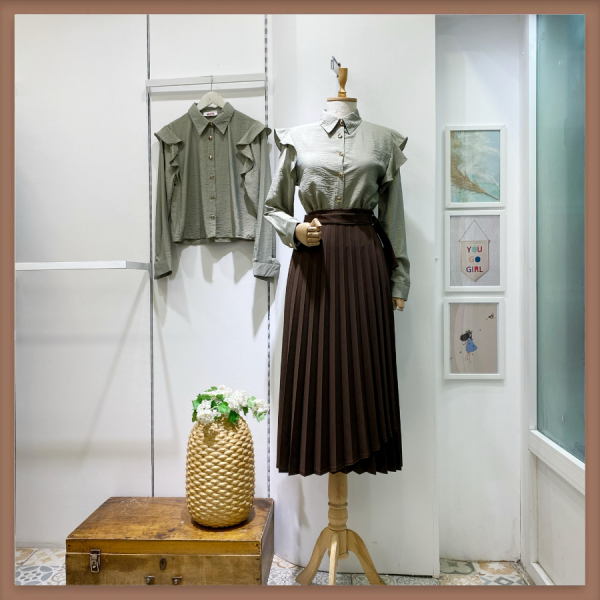 Kahverengi Piliseli Anvelop Etek