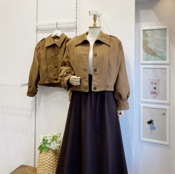 Camel Süet Bomber Ceket