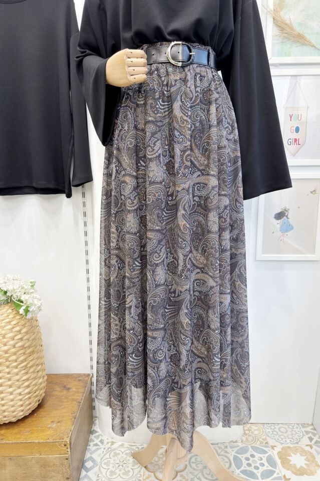 Siyah Kemerli Eliore Etek