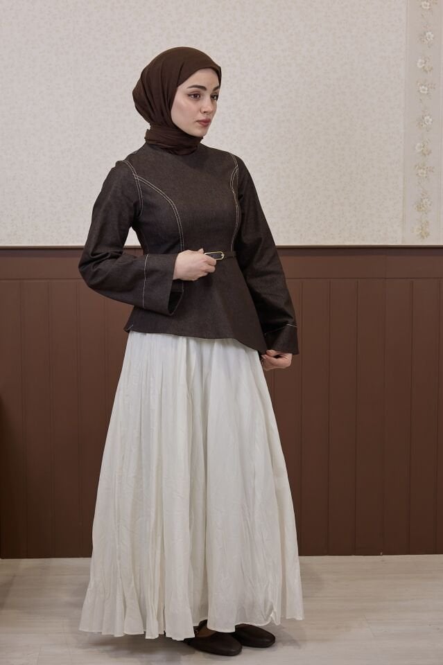 Kahverengi Vestis Crush etekli Takım