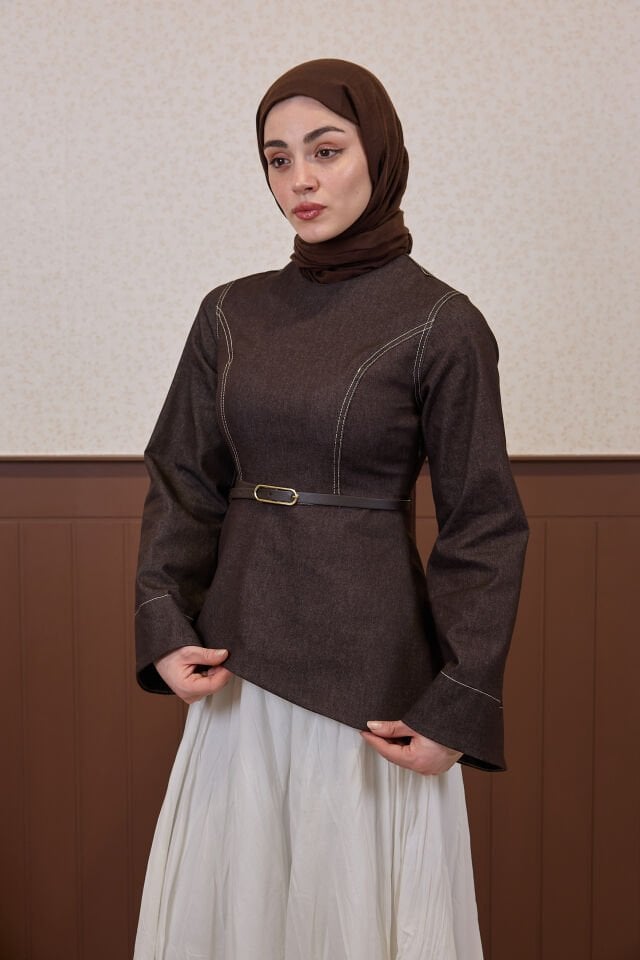 Kahverengi Vestis Crush etekli Takım