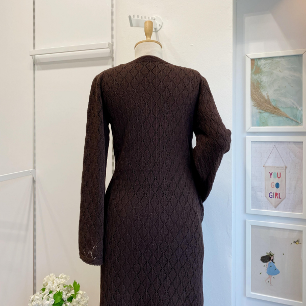 Acı Kahve Sepia Örme Triko Elbise