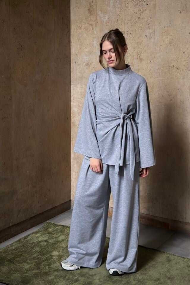 Gri Bağcıklı Soul Pantolon Takım