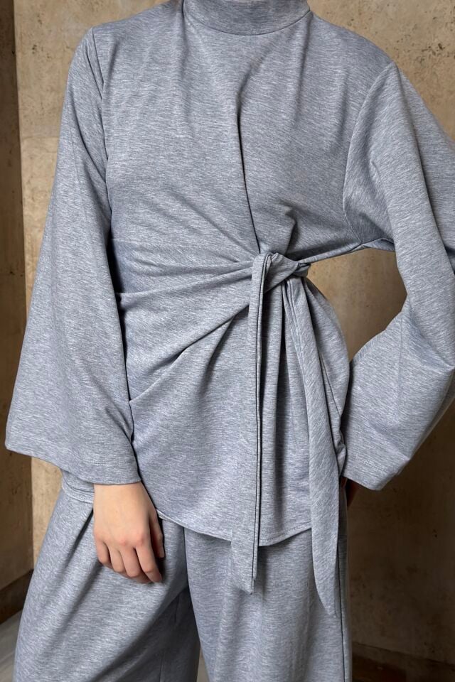 Gri Bağcıklı Soul Pantolon Takım