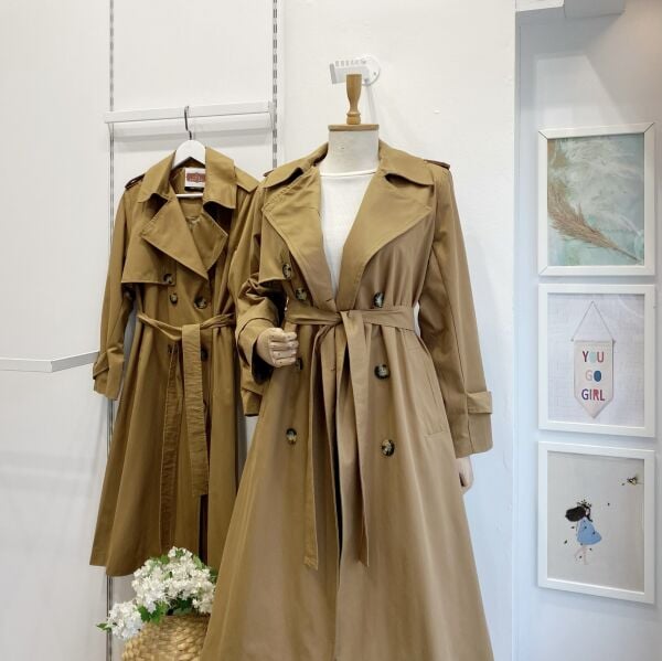 Camel Noir Rüzgarlıklı Trençkot