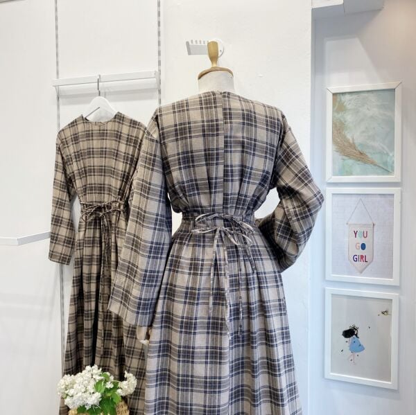 Vizon Ekose Desenli Alize Elbise