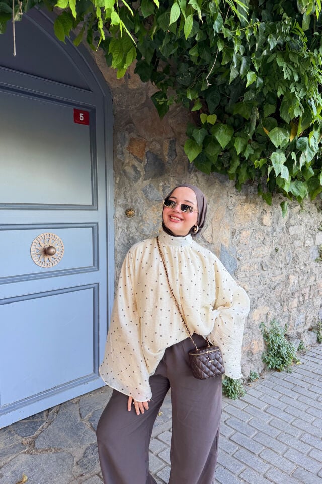 Faya Girls x Puantiyeli Butteryellow Şifon Velissa Bluz