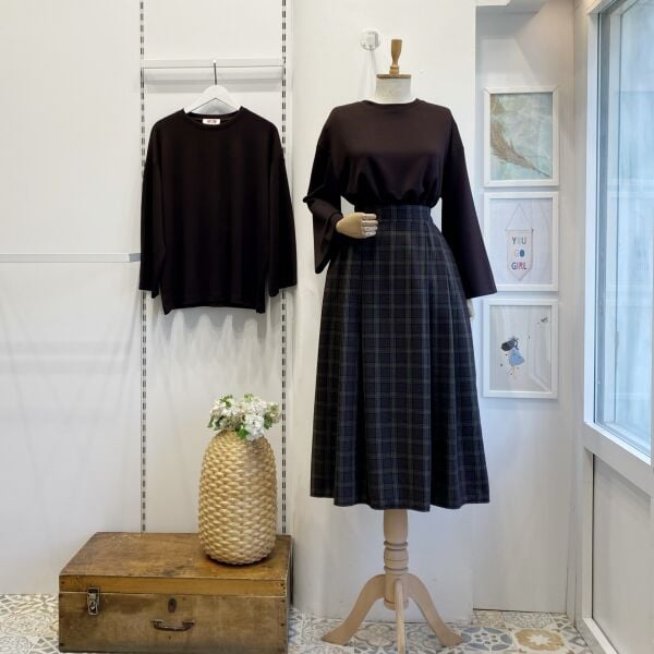 Acı Kahve Ekoseli Darlian Etek