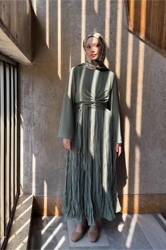 Çağla Yeşili Şifon Cote Takım