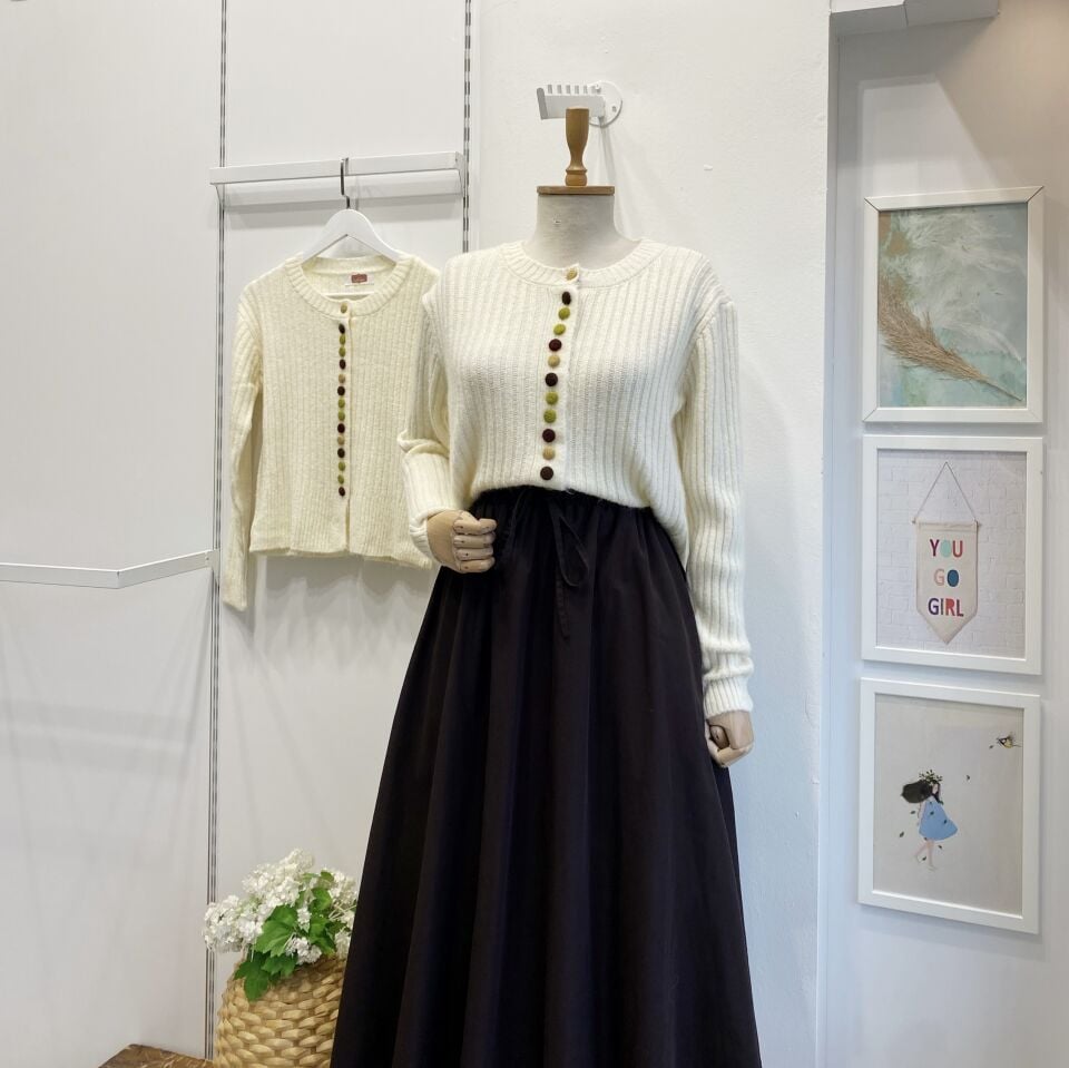 Renkli Düğmeli Rosaly Hırka