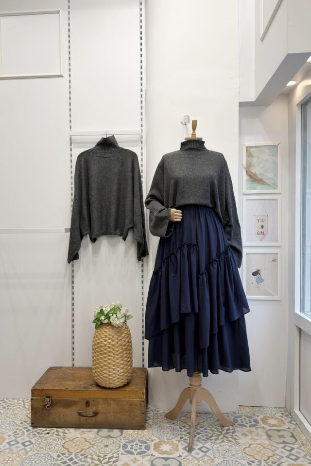 Lacivert Ajouter Vual Keten Etek