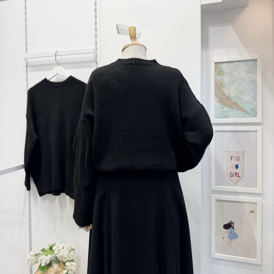 Siyah Oversize Kazak