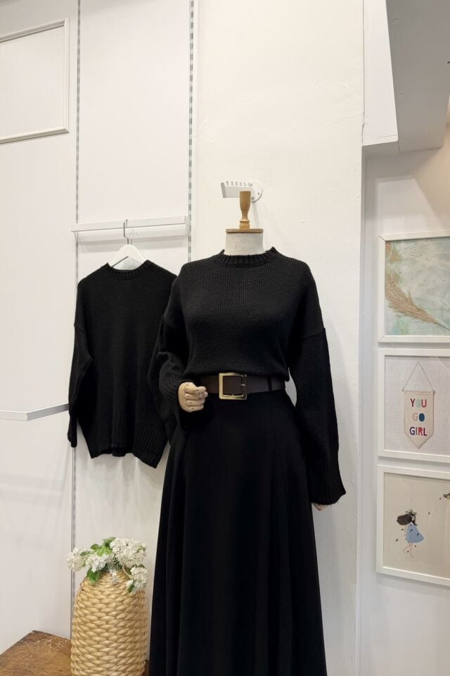 Siyah Oversize Kazak