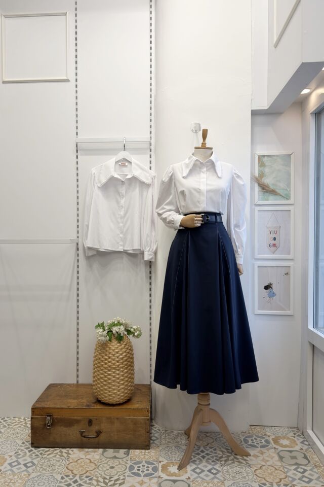 Lacivert Kemerli Verte Etek