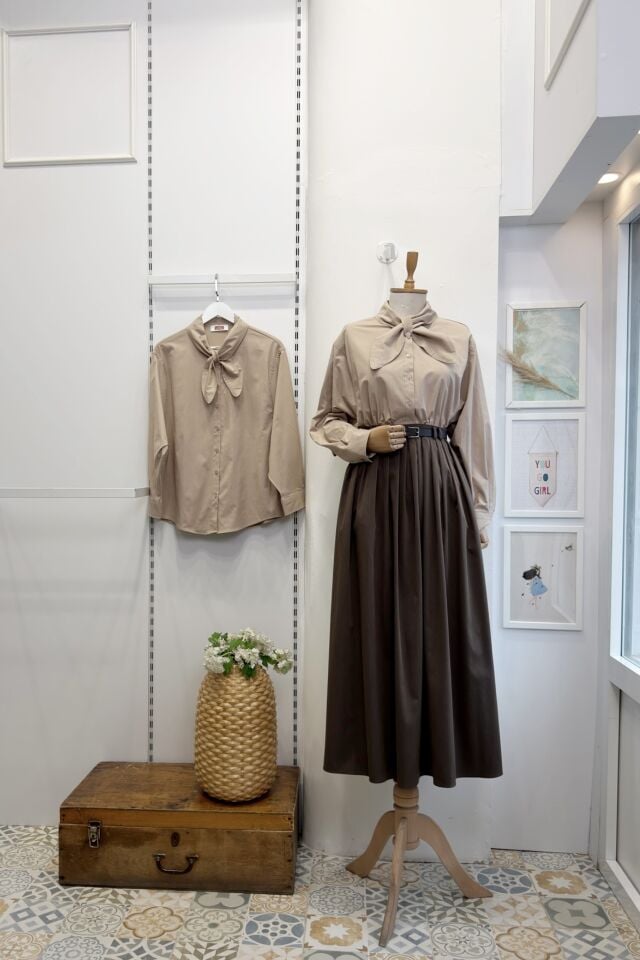 Kahverengi Kemerli Lumian Etek