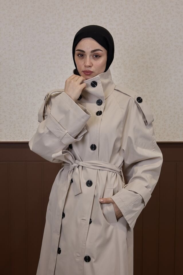 Taş Rengi Basic Model Trençkot