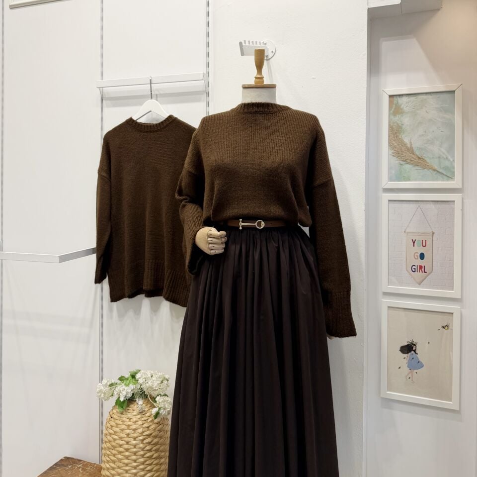 Acı Kahve Oversize Kazak