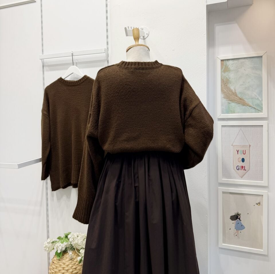 Acı Kahve Oversize Kazak